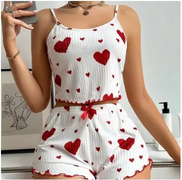 aliexpress Női szívmintás pizsamakészlet